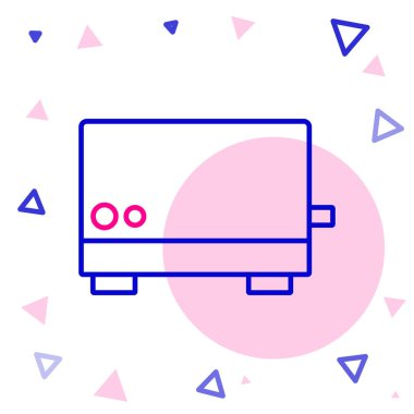 Çizgi tost makinesi simgesi beyaz arkaplanda izole edildi. Renkli taslak konsepti. Vektör.