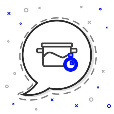 Çizgi Pişirme ikonu beyaz arkaplanda izole edildi. Haşlama ya da güveç besin sembolü. Renkli taslak konsepti. Vektör