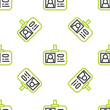 Çizgi tanımlama rozeti simgesi beyaz arkaplanda izole edilmiş kusursuz desen. Sunum için, şirketin kimliği için, reklam için kullanılabilir. Vektör