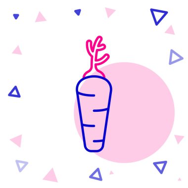 Beyaz arkaplanda çizgi havucu simgesi izole edildi. Renkli taslak konsepti. Vektör