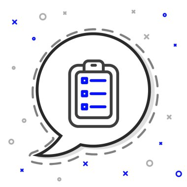 Listelenecek satır ya da planlama simgesi beyaz arkaplanda izole edildi. Renkli taslak konsepti. Vektör