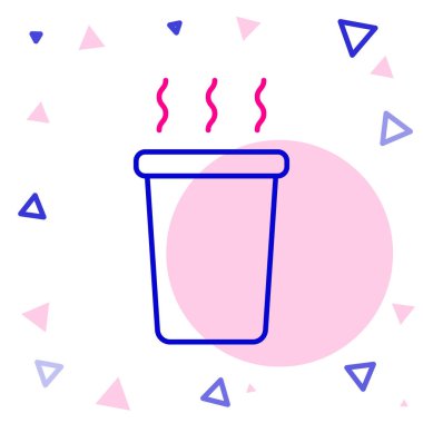 Beyaz arka planda izole edilmiş çizgi çay ikonu. Renkli taslak konsepti. Vektör