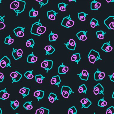 Limon ikonlu çay poşeti siyah arka planda izole edilmiş. Vektör