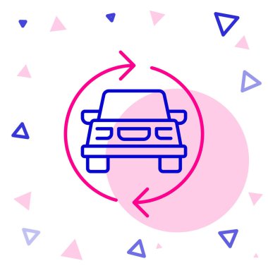 Çizgi Araba servisi simgesi beyaz arkaplanda izole edildi. Otomobil tamircisi. Tamirci oto tamircisi. Bakım tabelası. Renkli taslak konsepti. Vektör