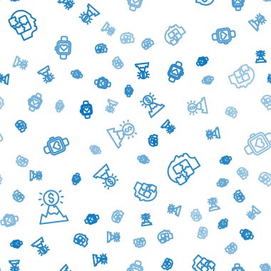 Bayraklı çizgi dağları, kafa bulmacaları stratejisi ve pürüzsüz desenli Akıllı saat. Vektör