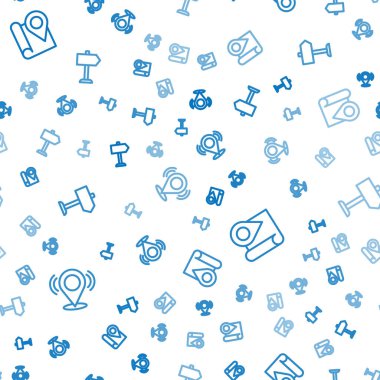 Çizgi Harita iğnesini, konum işaretleyicisi ve yol trafik işaretli katlanmış haritayı pürüzsüz desen üzerinde ayarla. Vektör