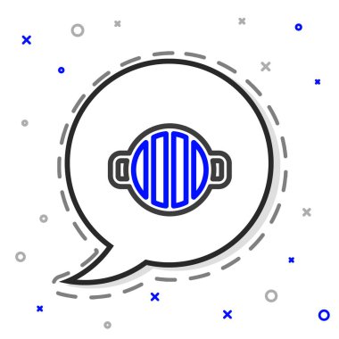 Barbekü ızgara simgesi beyaz arkaplanda izole edildi. Barbekü ızgara partisi. Renkli taslak konsepti. Vektör