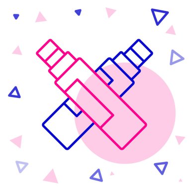 Satır İşaretleyici kalem simgesi beyaz arkaplanda izole edildi. Renkli taslak konsepti. Vektör