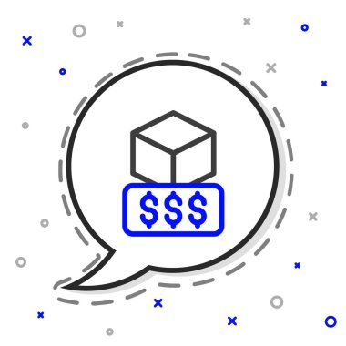 Satır 3D yazıcı servisi simgesi beyaz arkaplanda izole edildi. 3D baskı. Renkli taslak konsepti. Vektör