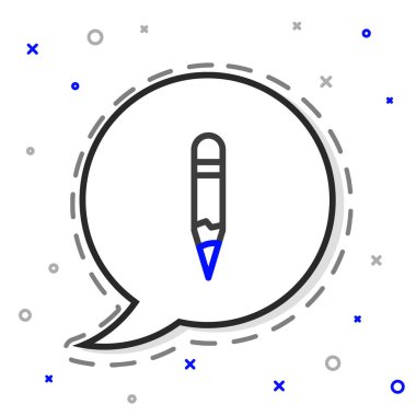 Kalem simgesi beyaz arkaplanda izole edildi. Çizim ve eğitim araçları. Okul sembolü. Renkli taslak konsepti. Vektör