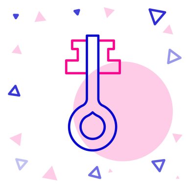 Beyaz arkaplanda eski sihirli anahtar simgesi izole edildi. Renkli taslak konsepti. Vektör