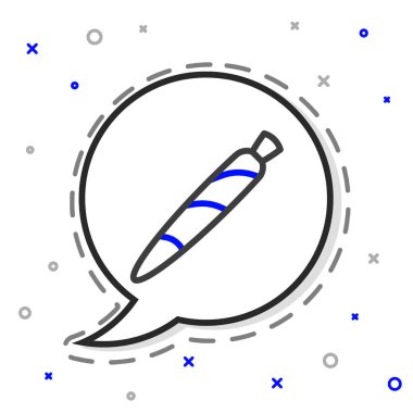 Çizgi marihuana mekanı, beyaz arka planda izole edilmiş sigara ikonu. Uyuşturuculu sigara, esrar sarılmış sigara. Renkli taslak konsepti. Vektör