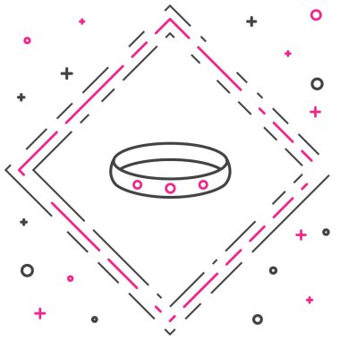 Hat Altın yüzük simgesi beyaz arkaplanda izole edildi. Renkli taslak konsepti. Vektör