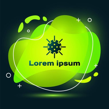 Siyah donanma mayın ikonu siyah arka planda izole edildi. Deniz bombası. Sıvı şekilli soyut pankart. Vektör.