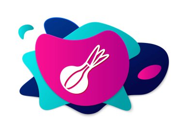 Renkli Soğan simgesi beyaz arkaplanda izole edildi. Sıvı şekilli soyut pankart. Vektör