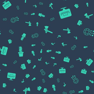 Tomahawk baltası, konum kovboyu, tencerede kaktüs peyote ve tüysüz desenli Rüya Avcısı. Vektör.