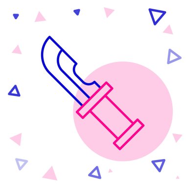 Çizgi Avcısı bıçak ikonu beyaz arka planda izole edildi. Ordu bıçağı. Renkli taslak konsepti. Vektör.