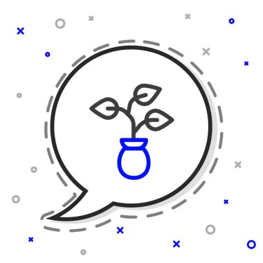 Çizgi Bitkisi simgesi beyaz arkaplanda izole edildi. Tohum ve tohum. İşaret bırakıyor. Yaprak doğası. Renkli taslak konsepti. Vektör