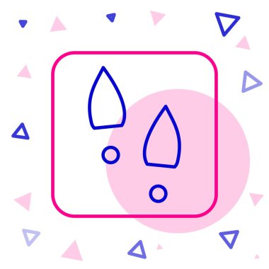 Beyaz arka planda izole edilmiş çizgi insan ayak izi ayakkabı ikonu. Ayakkabı tabanı. Renkli taslak konsepti. Vektör