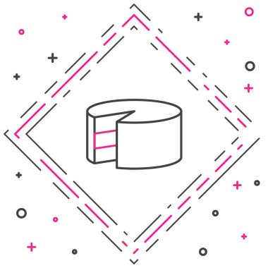 Satır Keki simgesi beyaz arkaplanda izole edildi. Doğum günün kutlu olsun. Renkli taslak konsepti. Vektör