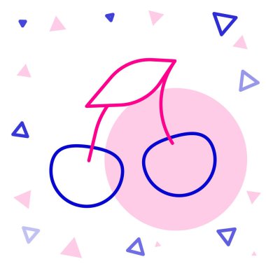 Line Taze Yaz Böğürtlenleri simgesi beyaz arka planda izole. Böğürtlen. Renkli taslak konsepti. Vektör