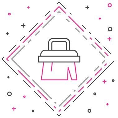 Hat Sauna fırçası simgesi beyaz arkaplanda izole edildi. Banyoda yıkanmak için kaba kıllı ahşap bir fırça. Selülit önleyici masaj. Renkli taslak konsepti. Vektör