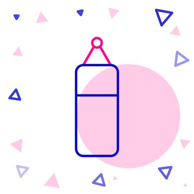 Çizgi Kum Torbası simgesi beyaz arkaplanda izole edildi. Renkli taslak konsepti. Vektör