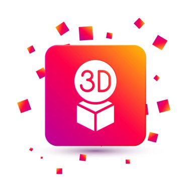 Beyaz Isometric küp simgesi beyaz arkaplanda izole edildi. Geometrik küp katı simge. 3 boyutlu kare işareti. Kutu sembolü. Kare renk düğmesi. Vektör.