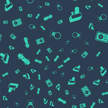 Pırlanta yüzük, para tabancası, kaykay ve CD disk ödül çerçevesini kusursuz bir kalıba getir. Vektör