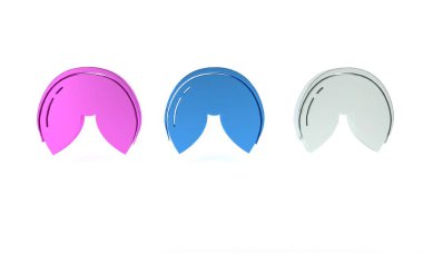 Beyaz arka planda izole edilmiş renkli Çin fal kurabiyesi ikonu. Geleneksel Asya. Minimalizm kavramı. 3 Boyutlu resimleme