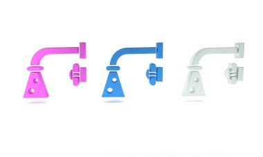 Beyaz arkaplanda renkli musluk musluğu simgesi izole edildi. Minimalizm kavramı. 3 Boyutlu resimleme