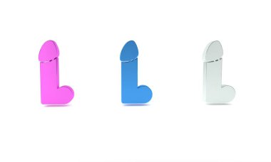 Colorful Dildo vibrator for sex games icon isolated on white background. Sex toy for adult. Vaginal exercise machines for intimate. Minimalism concept. 3D render illustration