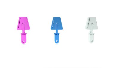 Beyaz arkaplanda renkli Trowel simgesi izole edildi. Minimalizm kavramı. 3 Boyutlu resimleme
