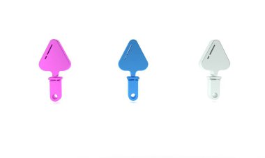 Beyaz arkaplanda renkli Trowel simgesi izole edildi. Minimalizm kavramı. 3 Boyutlu resimleme
