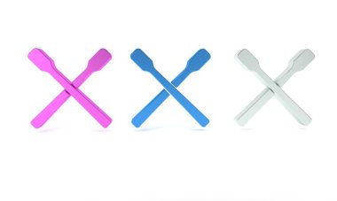 Beyaz arkaplanda renkli Drum çubukları simgesi izole edildi. Müzik aleti. Minimalizm kavramı. 3 Boyutlu resimleme