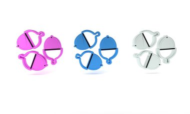 Beyaz arka planda izole edilmiş renkli meşe palamudu simgesi. Minimalizm kavramı. 3 Boyutlu resimleme