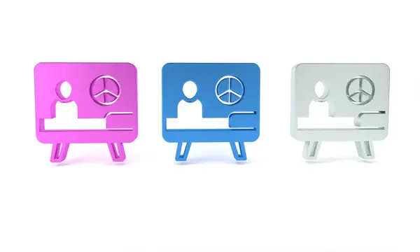 stock image Colorful Peace icon isolated on white background. Hippie symbol of peace. Minimalism concept. 3D render illustration