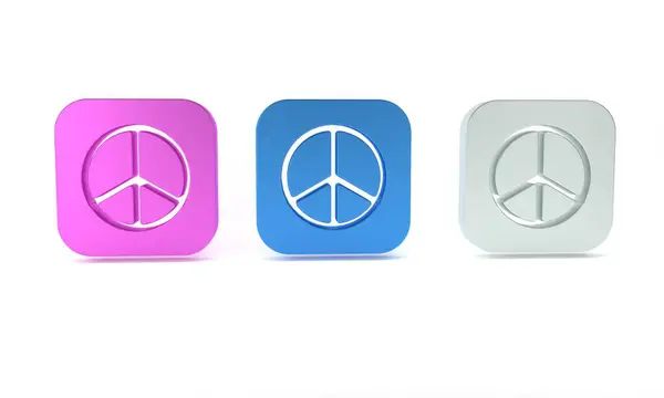 stock image Colorful Peace icon isolated on white background. Hippie symbol of peace. Minimalism concept. 3D render illustration