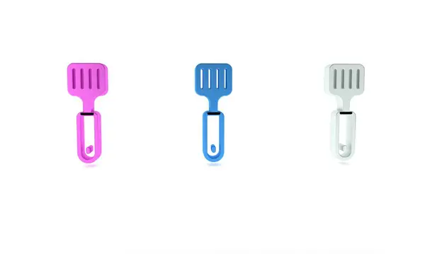 stock image Colorful Spatula icon isolated on white background. Kitchen spatula icon. BBQ spatula sign. Barbecue and grill tool. Minimalism concept. 3D render illustration