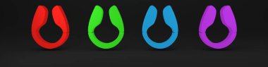 Colorful Dildo vibrator for sex games icon isolated on black background. Sex toy for adult. Vaginal exercise machines for intimate. Minimalism concept. 3D render illustration