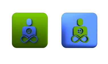 Renkli Arkadaşlar daima beyaz arkaplanda izole edilmiş bir simgedir. Sonsuz dostluk kavramı. Kare düğmesi. 3 Boyutlu resimleme