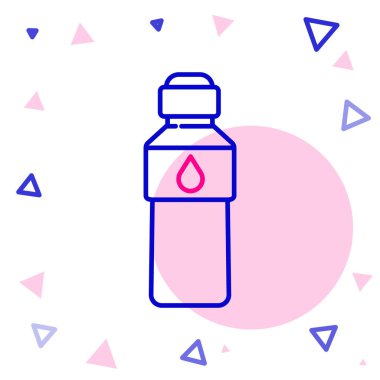 Beyaz arka planda izole edilmiş bir şişe su. Soda su içme tabelası. Renkli taslak konsepti. Vektör İllüstrasyonu.