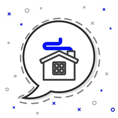 Beyaz arka planda izole edilmiş Mutlu Noeller çizgisi ikonu. Ev sembolü. Renkli taslak konsepti. Vektör