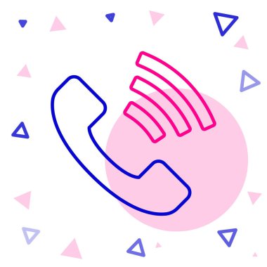 Hat Telefonu, beyaz arkaplanda 24 saatlik destek ikonu izole edildi. Tüm gün müşteri destek merkezi. Tam zamanlı çağrı servisi. Renkli taslak konsepti. Vektör