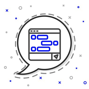 Dizüstü bilgisayardaki yeni sohbet mesajları bildirimi beyaz arkaplanda izole edildi. Smartphone sohbet mesajları konuşma baloncukları. Renkli taslak konsepti. Vektör