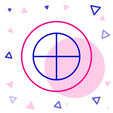 Beyaz arka planda izole edilmiş Dünya çizgisi ikonu. Dünya ya da Dünya işareti. Küresel internet sembolü. Geometrik şekiller. Renkli taslak konsepti. Vektör