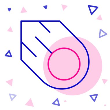 Kuyrukluyıldız beyaz arkaplana izole edilmiş bir şekilde hızla düşüyor. Renkli taslak konsepti. Vektör