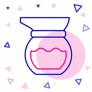 Çaydanlık çizgi simgesi beyaz arkaplanda izole edildi. Renkli taslak konsepti. Vektör