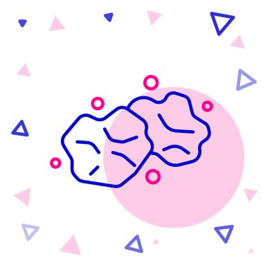 Altın külçe çizgisi simgesi beyaz arkaplanda izole edildi. Mineral kaya. Renkli taslak konsepti. Vektör