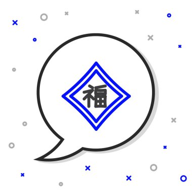 Çin Yeni Yıl çizgisi simgesi beyaz arkaplanda izole edildi. Renkli taslak konsepti. Vektör